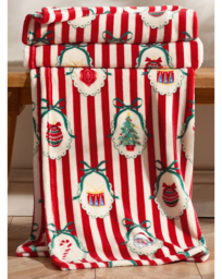 CL Christmas Vintage Stripe Throw Multi - Catherine Lansfield - Size: 130X170 - thumbnail 1