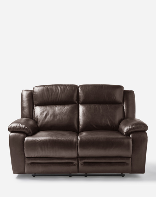 Croft Leather Recliner 2 Seater Sofa Chestnut - JD Williams - image 1