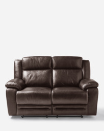 Croft Leather Recliner 2 Seater Sofa Chestnut - JD Williams - thumbnail 1