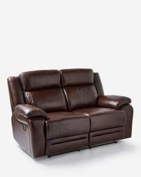Croft Leather Recliner 2 Seater Sofa Chestnut - JD Williams - thumbnail 2