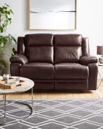 Croft Leather Recliner 2 Seater Sofa Chestnut - JD Williams - thumbnail 4