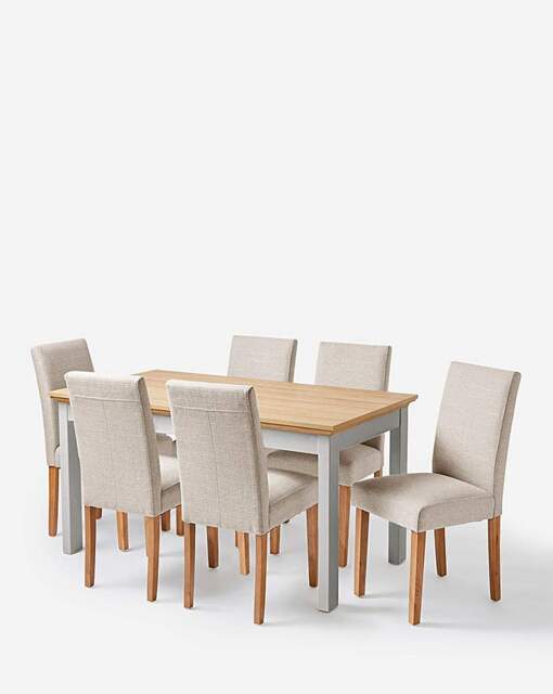 Julipa Ashford Table 6 Seater Set Grey/Taupe - Julipa - image 1