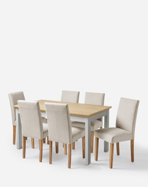 Julipa Ashford Table 6 Seater Set Grey/Taupe - Julipa - image 1
