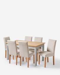 Julipa Ashford Table 6 Seater Set Grey/Taupe - Julipa - thumbnail 1