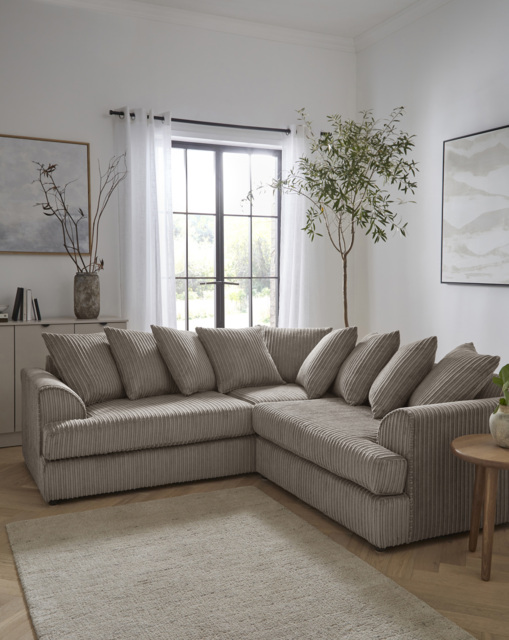 Ferguson Jumbo Cord Corner Sofa Charcoal - image 1