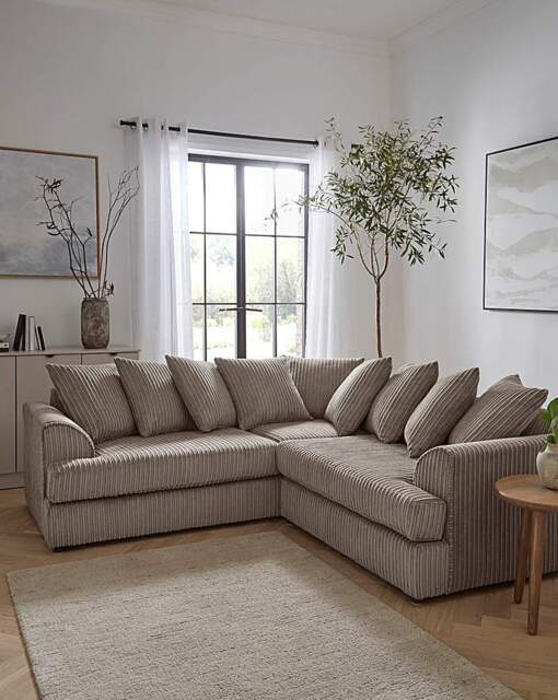 Ferguson Jumbo Cord Corner Sofa Charcoal - image 1