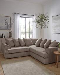 Ferguson Jumbo Cord Corner Sofa Charcoal - thumbnail 1