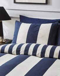 Joanna Hope Stripe Duvet Set White/Navy - Joanna Hope - Size: SINGLE - thumbnail 5