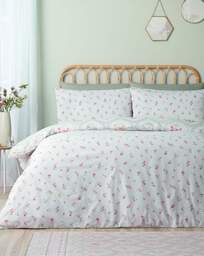 Catherine Lansfield Cameo Duvet Set Soft Green - Catherine Lansfield - Size: SINGLE - thumbnail 4