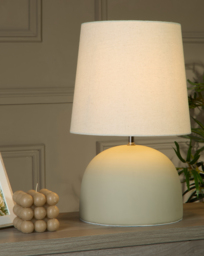 Flat Base Ceramic Table Lamp Sage - Searchlight - thumbnail 1