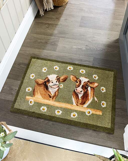 My Mat Nylon Indoor Daisy Cows Doormat Multi - My Mat - Size: 50X75 - image 1