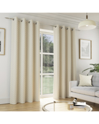 Tokyo Velvet Eyelet Curtains Cream - Enhanced Living - Size: 229 x 229cm - thumbnail 1