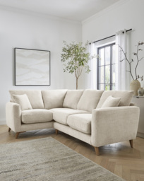 Beckett Chenille Left Hand Corner Sofa Cream - JD Williams
