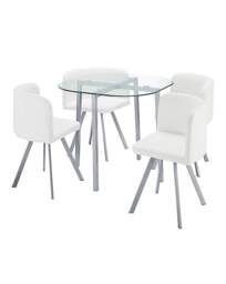 Reese Hideaway Spacesaving Dining Set White - At Home Collection - thumbnail 3