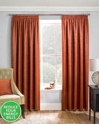 Matrix Pencil Pleat Thermal Curtain Orange - Enhanced Living - Size: 167 x 183cm - thumbnail 3