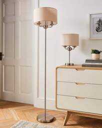 Fulford Brushed Floor Lamp Silver - Searchlight - thumbnail 3
