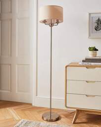 Fulford Brushed Floor Lamp Silver - Searchlight - thumbnail 2