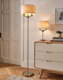 Fulford Brushed Floor Lamp Silver - Searchlight - thumbnail 4