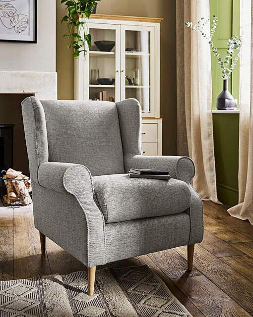 Julipa Chiltern Fabric Accent Chair Silver - Julipa - image 1