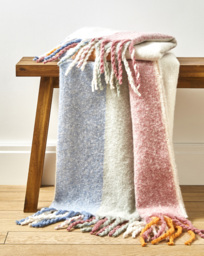 Striped Faux Mohair Throw Multi - JD Williams - Size: 120X150 - thumbnail 1
