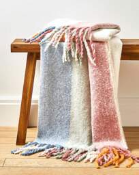 Striped Faux Mohair Throw Multi - JD Williams - Size: 120X150 - thumbnail 1