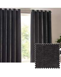 Yard Heavy Chenille Eyelet Curtains Charcoal - Yard - Size: 168 x 229cm - thumbnail 2