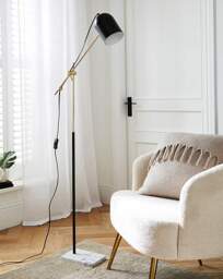 Emery Marble Base Floor Lamp Black - Searchlight - thumbnail 3