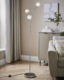 3 Light Acrylic Chrome Floor Lamp Chrome - Searchlight - thumbnail 1