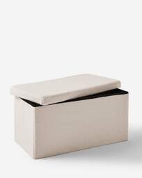 Teddy Boucle Foldable Storage Ottoman Cream - JD Williams - thumbnail 4