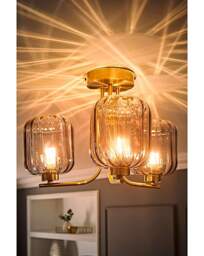 Amelie Gold 3 Arm Ceiling Light Gold - ValueLights - thumbnail 3