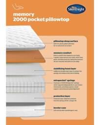 SN Memory 2000 Pocket Pillowtop Mattress - Silentnight - Size: DOUBLE - thumbnail 2