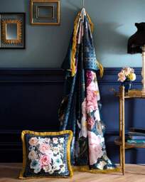 LLB Bouquet List Filled Cushion Blue - Laurence Llewelyn-Bowen - Size: 43X43CM - thumbnail 3