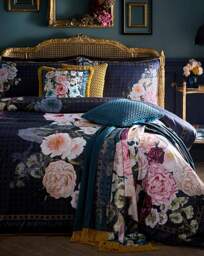 LLB Bouquet List Filled Cushion Blue - Laurence Llewelyn-Bowen - Size: 43X43CM - thumbnail 4