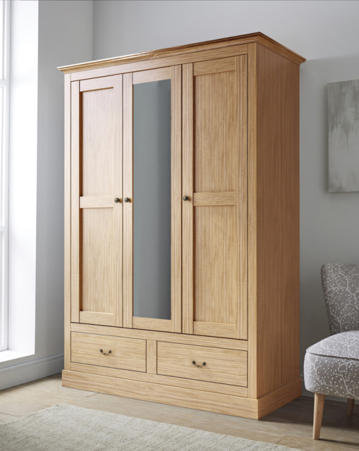Julipa Ashford 3 Door 2 Drawer Wardrobe OAK Effect - Julipa - image 1