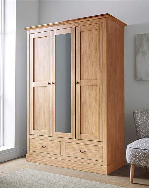 Julipa Ashford 3 Door 2 Drawer Wardrobe OAK Effect - Julipa - image 1