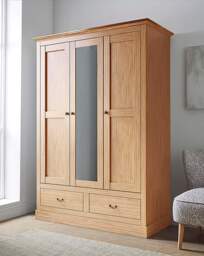 Julipa Ashford 3 Door 2 Drawer Wardrobe OAK Effect - Julipa - thumbnail 1