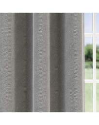 Chester Herringbone Eyelet Curtains Grey - Enhanced Living - Size: 229 x 229cm - thumbnail 3
