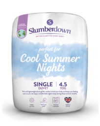 Slumberdown Summer Cool 4.5 Tog Duvet White - Slumberdown - Size: SINGLE - thumbnail 1