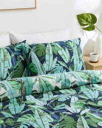 Tropical Leaf Duvet Cover Set Green - JD Williams - Size: SINGLE - thumbnail 3