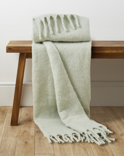 Faux Mohair Fringed Throw SEA Foam - JD Williams - Size: 120X150 - image 1