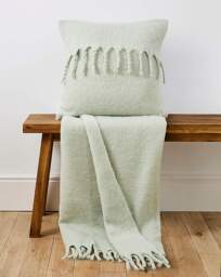 Faux Mohair Fringed Throw SEA Foam - JD Williams - Size: 120X150 - thumbnail 2