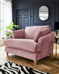 Joanna Hope Tilly Chenille Snuggle Chair Blush - Joanna Hope