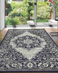 Gel Backed Medallion Rug Navy - Homemaker - Size: 160X225 - thumbnail 3