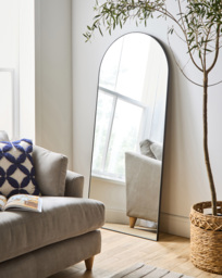 Black Arched Leaner Mirror Black - JD Williams