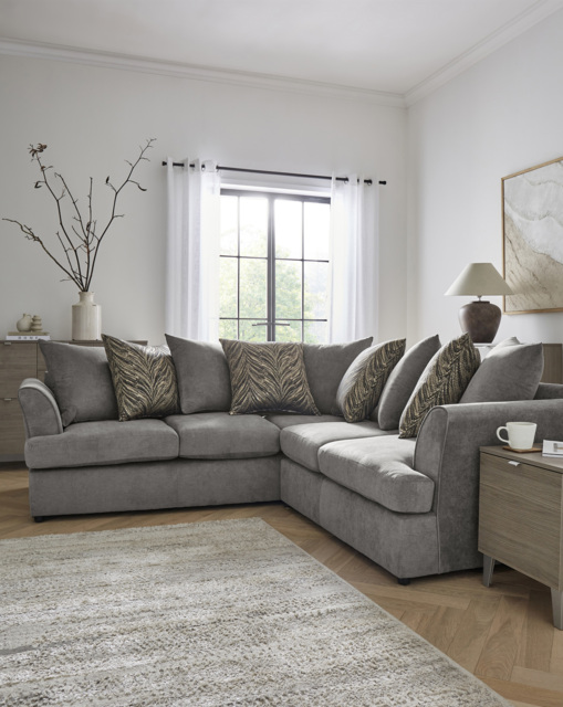 Mellors Chenille Corner Sofa Pewter - image 1