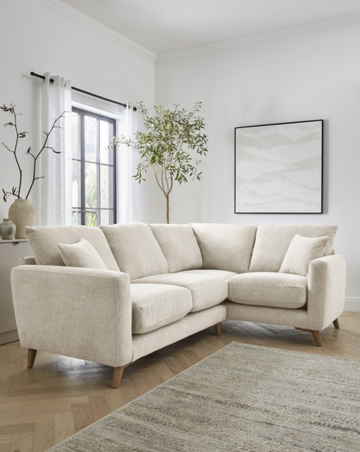 Beckett Chenille Right Hand Corner Sofa Cream - JD Williams - image 1