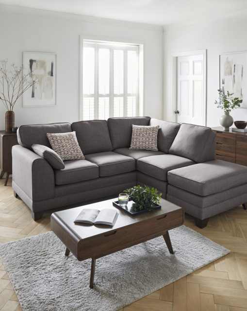 Hilliard Fabric Right Hand Corner Sofa Charcoal - image 1