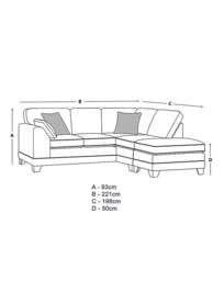 Hilliard Fabric Right Hand Corner Sofa Charcoal - thumbnail 2