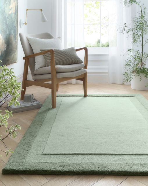 Stacked Border Rug Light Green - Origins - Size: 160X230 - image 1