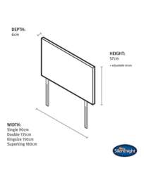 Silentnight Livorno Headboard- Fabric Grey - Silentnight - Size: DOUBLE - thumbnail 2